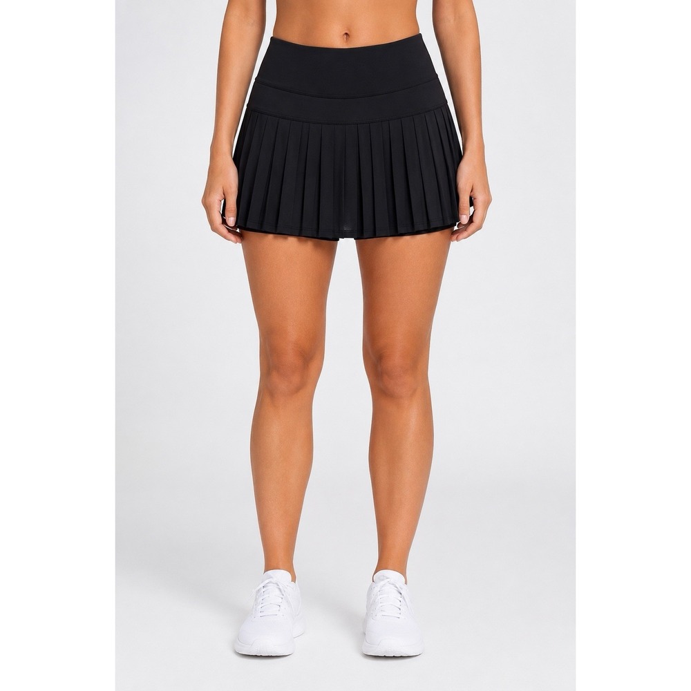 Goldhinge Women's Pleated Tennis Skort Black Size S Athletic Stretch